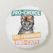 プロチョイスプロフェミニズム猫 ラウンドクッション (裏面)