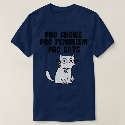プロチョイスプロフェミニズム猫 Tシャツ (デザイン正面)