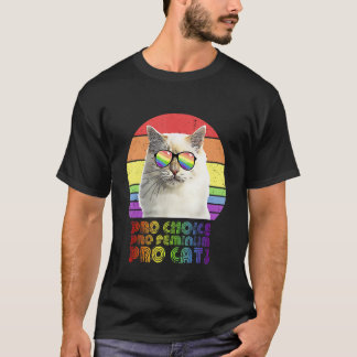 プロチョイスプロフェミニズム猫Lgbtqフェミニスト7 Tシャツ