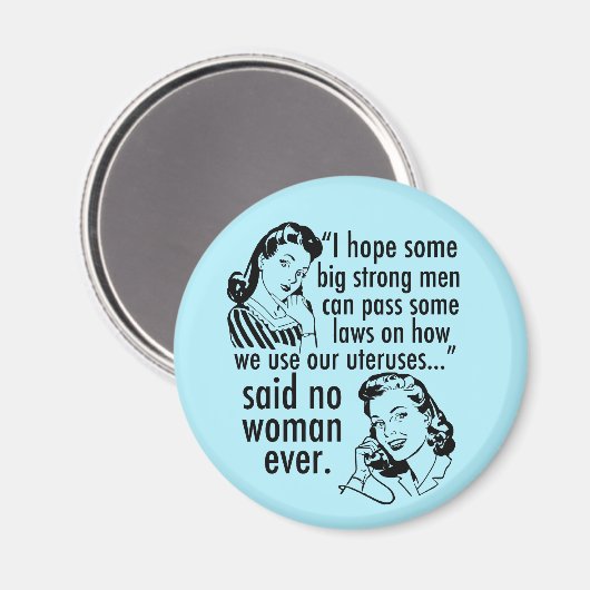 プロチョイスユーモアレトロ政治漫画 マグネット (正面/裏面)