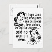 プロチョイスレトロフェミニスト政治漫画ユーモア ポストカード (正面/裏面)