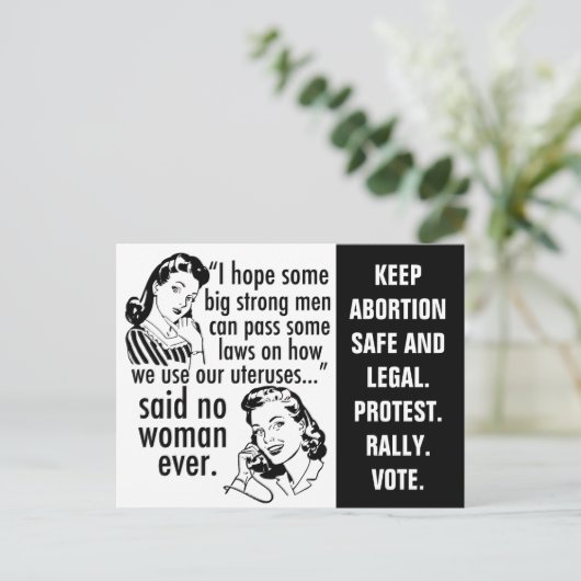 プロチョイス引用文政治漫画フェミニストユーモア ポストカード (スタンド正面)