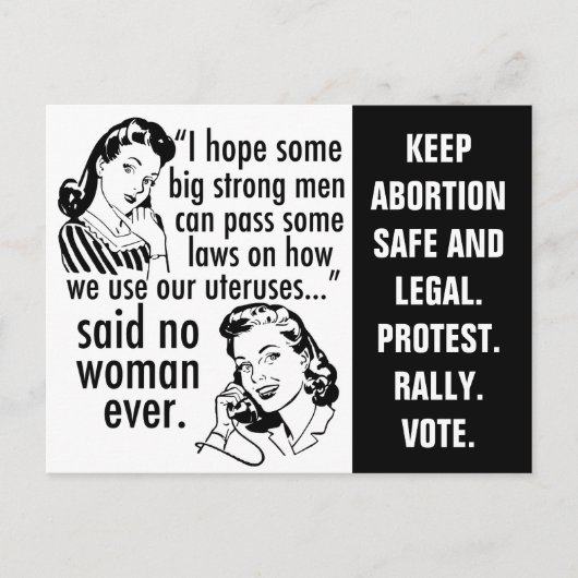 プロチョイス引用文政治漫画フェミニストユーモア ポストカード (正面)