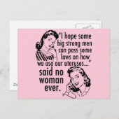 プロチョイス政治漫画レトロフェミニストユーモア ポストカード (正面/裏面)