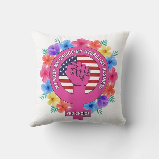 プロチョイス私の体私の選択私の子宮マイビジネス クッション (裏面)