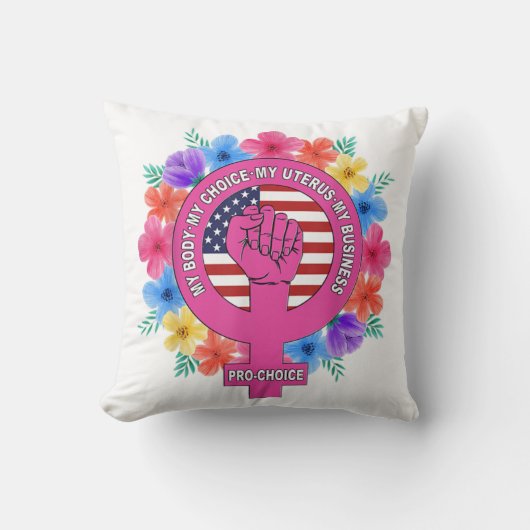 プロチョイス私の体私の選択私の子宮マイビジネス クッション (正面)