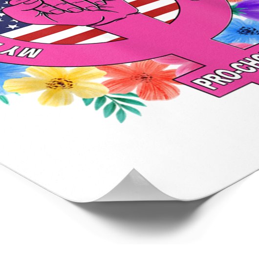 プロチョイス私の体私の選択私の子宮マイビジネス ポスター (角)