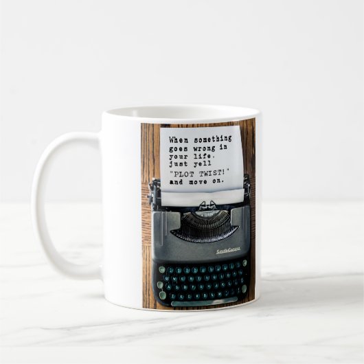 "プロットねじれ"のマグ-完全なタイプライター コーヒーマグカップ (左)