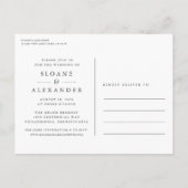 プロットのツイスト |シルバーモダンの結婚リスケジュール 案内ポストカード (裏面)