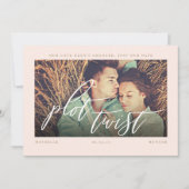 プロットの転換 モダン ミニマル カリグラフィー & フォト セーブザデート (正面)