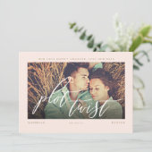 プロットの転換 モダン ミニマル カリグラフィー & フォト セーブザデート (スタンド正面)