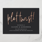 プロットの転換 | 現代のホイル結婚式の日程変更カード 箔招待状 (正面)