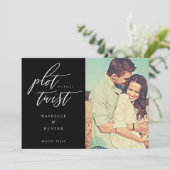 プロットの転換 現代のミニマルなカリグラフィーと写真 セーブザデート (スタンド正面)