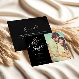 プロットの転換 現代のミニマルなカリグラフィーと写真 セーブザデート