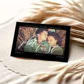 プロットの転換 現代のミニマルなカリグラフィーと写真 セーブザデート