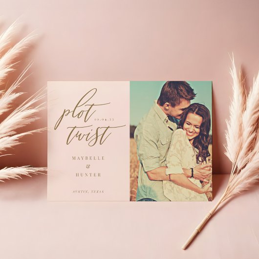 プロットの転換 現代のミニマルなカリグラフィーと写真 セーブザデート