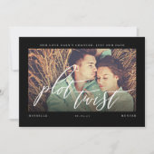 プロットの転換 現代のミニマルなカリグラフィーと写真 セーブザデート (正面)