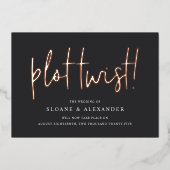 プロットの転換 | 現代の箔押し結婚式の日程変更カード 箔招待状 (正面)