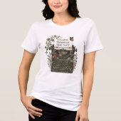プロットを掘り下げるタイプライターの花の芸術 トライブレンドTシャツ (正面)