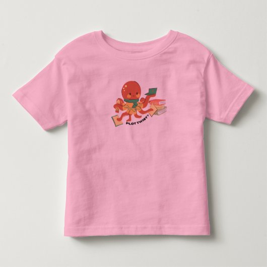 プロットツイストペンギンの可愛い本好き トドラーTシャツ (正面)