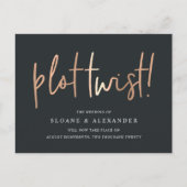 プロットツイスト | 現代の銅婚式延期のお知らせ 案内ポストカード (正面)