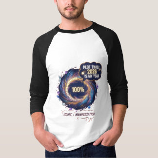 プロットツイスト 2026年は私の年 コズミックギャラクシー モチベーション Tシャツ