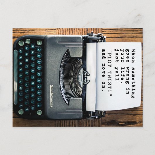 「プロット・ツイスト」励ましインスパイアて、のおもしろいはがき ポストカード (正面)