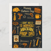 プロップのトレーニングパパのダンスカード 招待状 (正面/裏面)