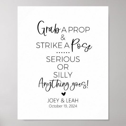 プロップを取り付けてポーズ写真ブースのサインを出す ポスター (正面)