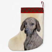 プロッ絵画ツ – かわいいオリジナルドッグアート スモールクリスマスストッキング (裏面)