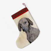 プロッ絵画ツ – かわいいオリジナルドッグアート スモールクリスマスストッキング (裏面 (吊り時))