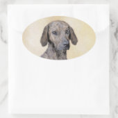 プロッ絵画ツ – かわいいオリジナルドッグアート 楕円形シール (バッグ)