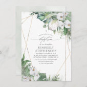 プロテアとランの熱帯洗礼の白い王 招待状 (正面/裏面)