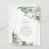 プロテアとランの熱帯洗礼の白い王 招待状 (正面)