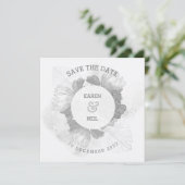 プロテアと植物の結婚式・Save The Date招待状 招待状 (スタンド正面)