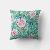プロテアの楽園の熱帯花の水彩画 クッション (裏面)