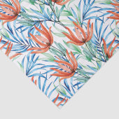 プロテアの花とヤシ葉の熱帯模様 薄葉紙 (詳細)