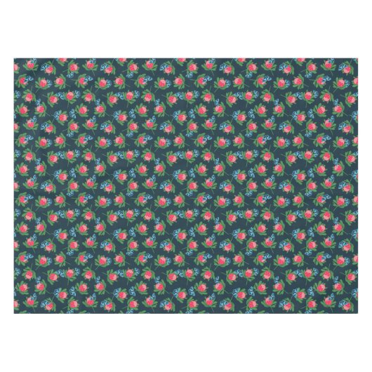 プロテアの花と蝶のパターン テーブルクロス (正面(横))