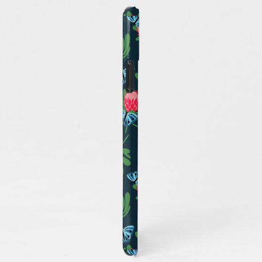 プロテアの花と蝶の模様 iPhoneケース (右側)