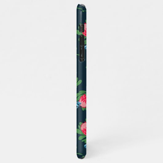 プロテアの花と蝶の模様 iPhoneケース (左側)