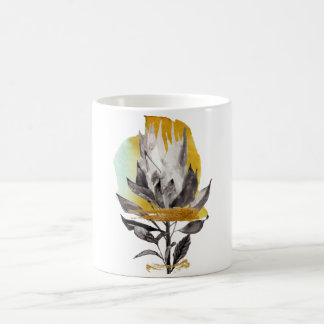 プロテアの花と金ゴールドのマグカップ コーヒーマグカップ