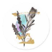 プロテアの花と金ゴールド要素を詰めたシール