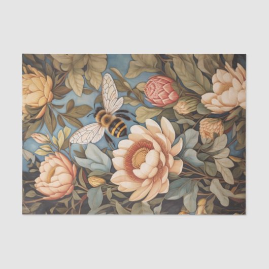 プロテアの花の庭の美しいハチ 薄葉紙 (正面)