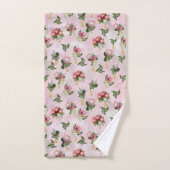 プロテアの花の花房とセージ葉の花 バスタオルセット (ハンドタオル)