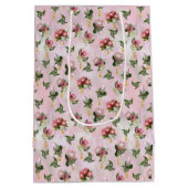 プロテアの花の花房とセージ葉の花 ミディアムペーパーバッグ (裏面)