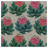 プロテアの花パターン ファブリック (クローズアップ)