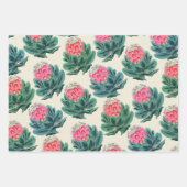 プロテアの花パターン ラッピングペーパーシート (正面3)