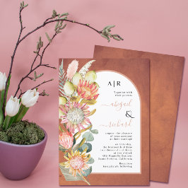 プロテアの花パンパスグラス結婚ステラコッタ 招待状