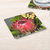 プロテアの花束 スクエアペーパーコースター (アングル)