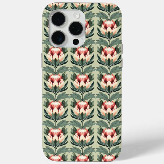 プロテアの花柄 コーラルセージトーン iPhoneケース Case-Mate iPhoneケース (裏面)
